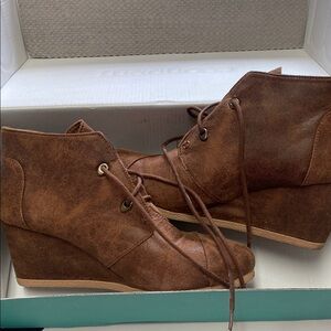 Brown Wedge Ankle Boots